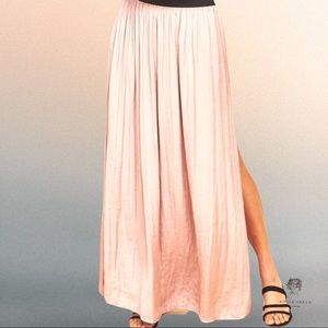 Bronze Satin Maxi Skirt Size M